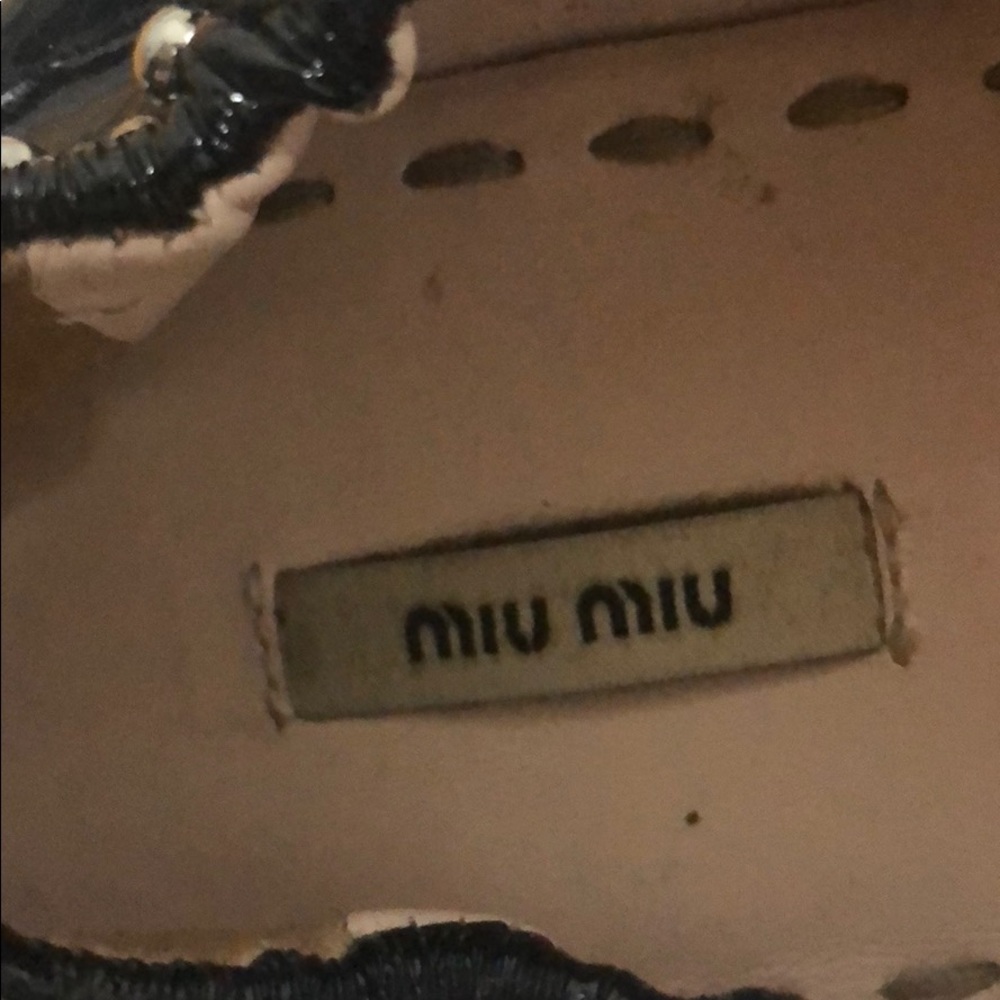 Miu Miu Studded Black Patent Leather Flats - image 5